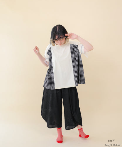 サイドプリーツチェックT  ladies  [251-1401-2]