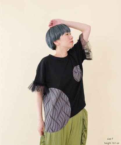パッチワークワンポケットT ladies  [251-1404-2]
