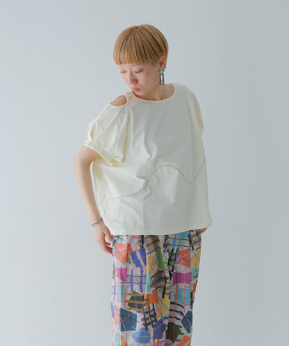 カットアウトタックスリーブT ladies  [251-1402-2]