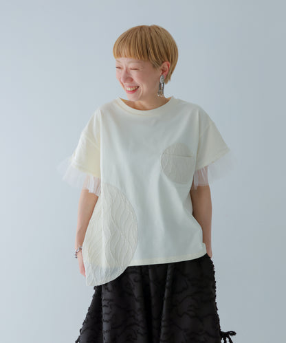 パッチワークワンポケットT ladies  [251-1404-2]