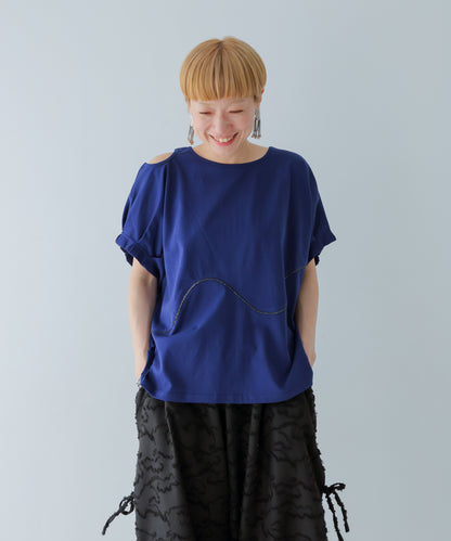 カットアウトタックスリーブT ladies  [251-1402-2]