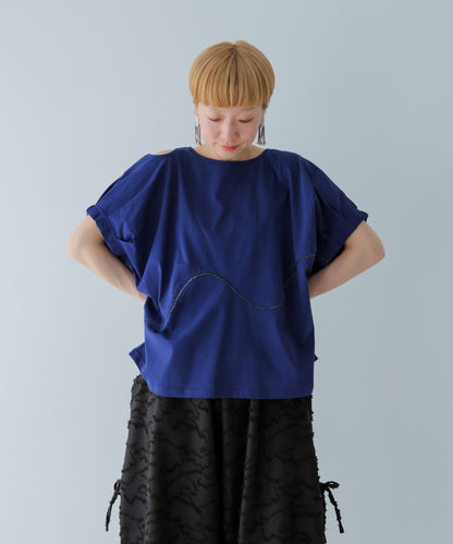 カットアウトタックスリーブT ladies  [251-1402-2]