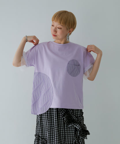 パッチワークワンポケットT ladies  [251-1404-2]