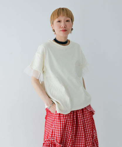 パッチワークワンポケットT ladies  [251-1404-2]