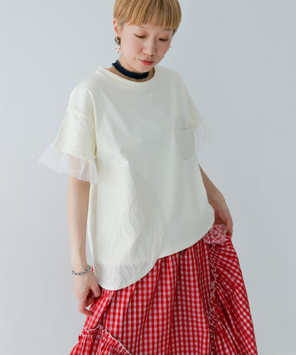 パッチワークワンポケットT ladies  [251-1404-2]