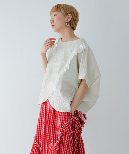 ウェーブライン切替カットソー  ladies  [251-0608-2]