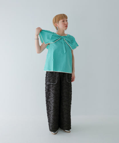フリンジラインベイカーワイドパンツ ladies         [251-0907-2]