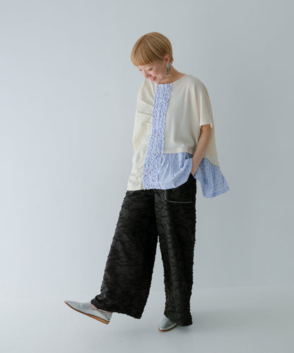 フリンジラインベイカーワイドパンツ ladies         [251-0907-2]