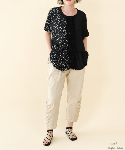 ドッキングフリルドットブラウス ladies  [251-0601-2]