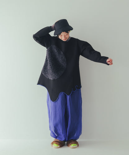 シアーストライプバルーンパンツ ladies    [352-0906-2]
