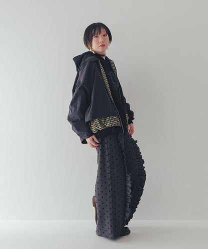 フロッキードットフリルワイドパンツ  ladies   [352-0903-2]