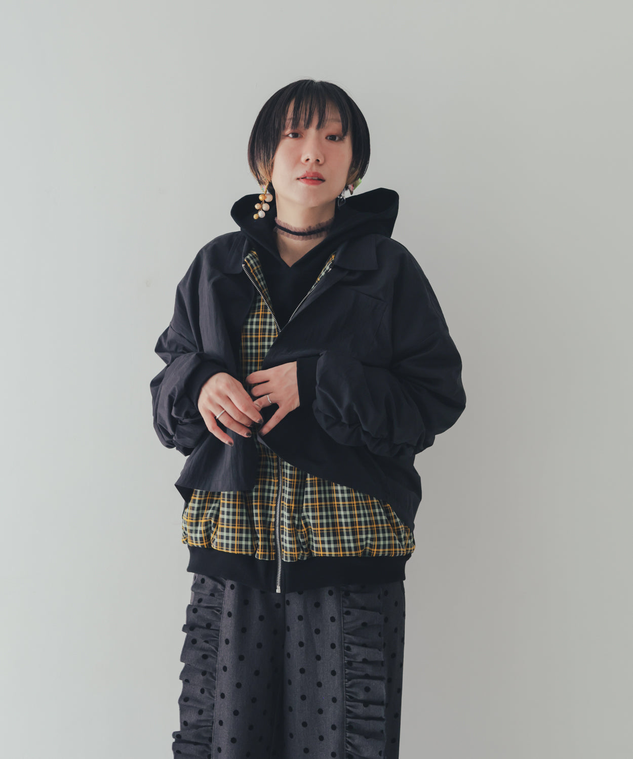 チェックストームフラップジャケット ladies    [352-0501-2]
