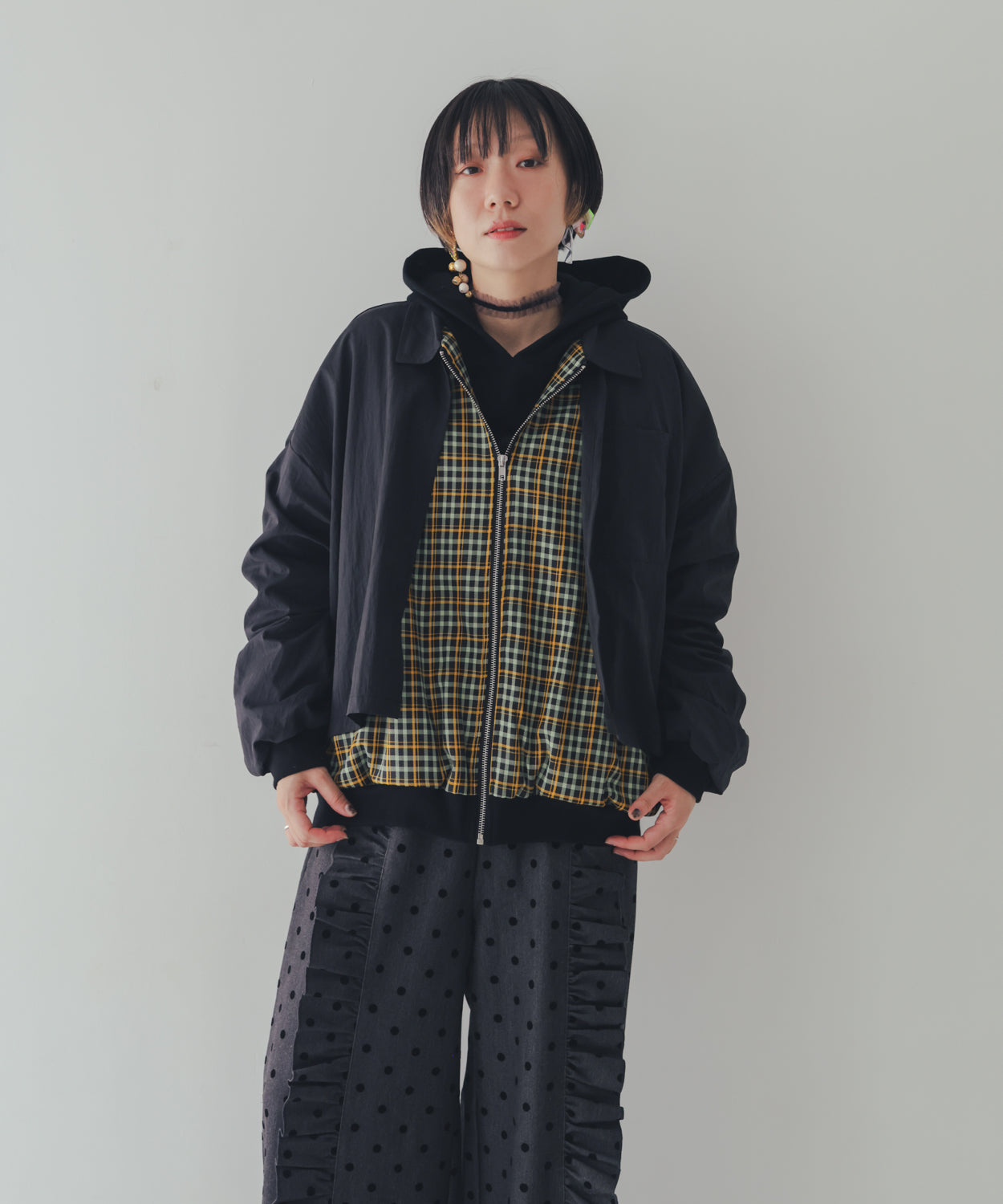 チェックストームフラップジャケット ladies    [352-0501-2]