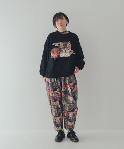 メリーゴーランド柄テーパードパンツ ladies    [250-0901-2]