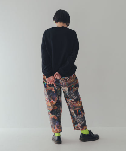 メリーゴーランド柄テーパードパンツ ladies    [250-0901-2]