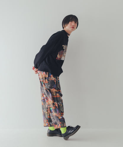 メリーゴーランド柄テーパードパンツ ladies    [250-0901-2]