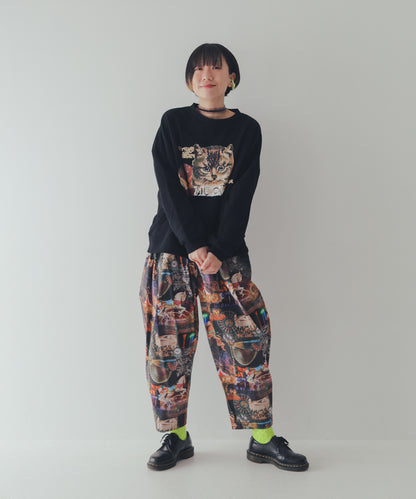 メリーゴーランド柄テーパードパンツ ladies    [250-0901-2]