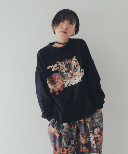 コラージュねこトレーナー ladies    [352-0706-2]