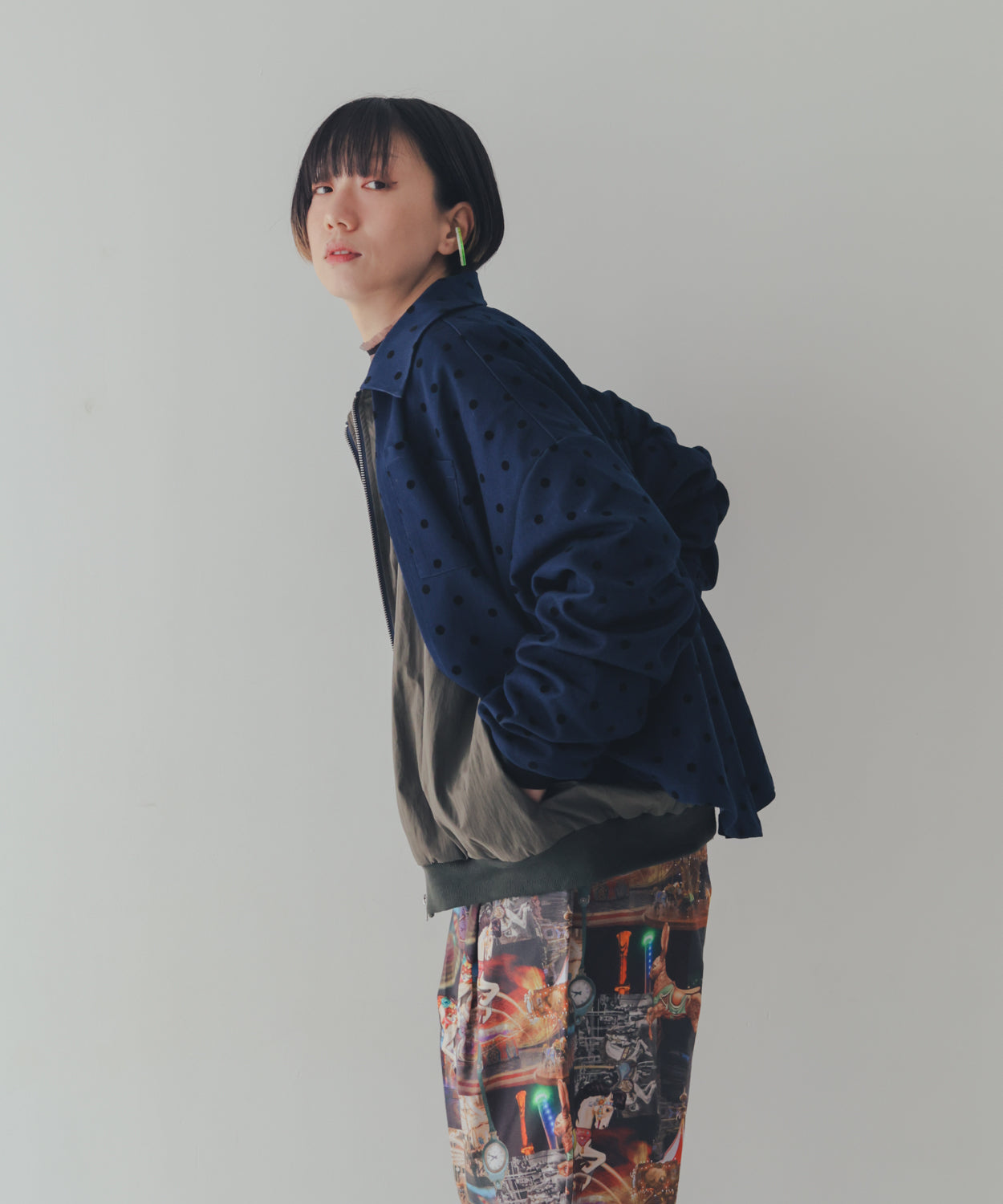 フロッキードットストームフラップジャケット  ladies    [352-0502-2]