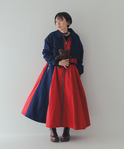 フロッキードットzipperジャケットワンピース  ladies  [352-0102-2]