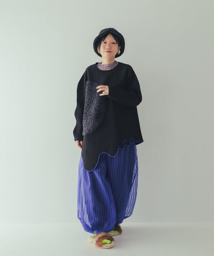 シアーストライプバルーンパンツ ladies    [352-0906-2]