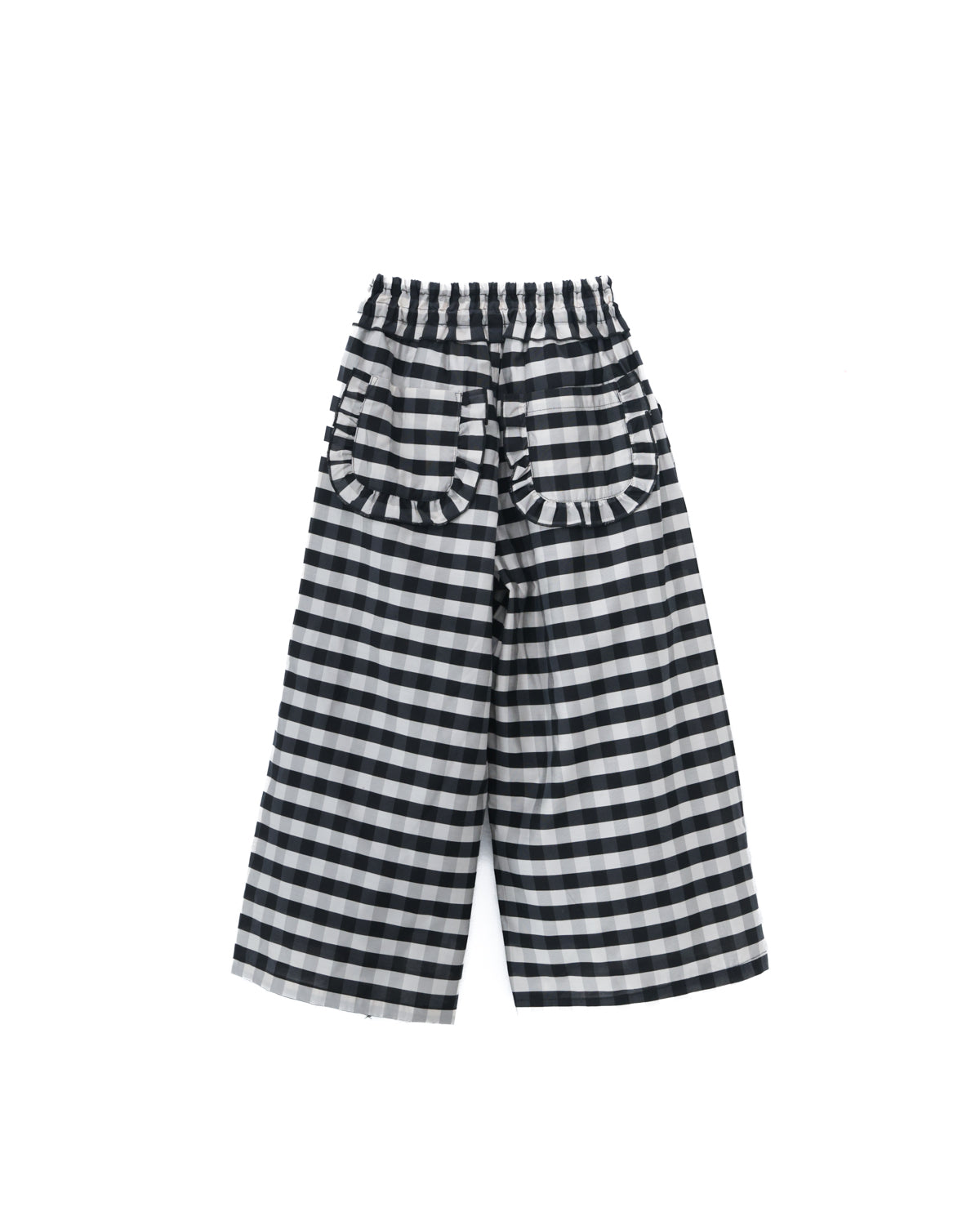 ブロックチェックフリルワイドパンツ    [352-0901-1]