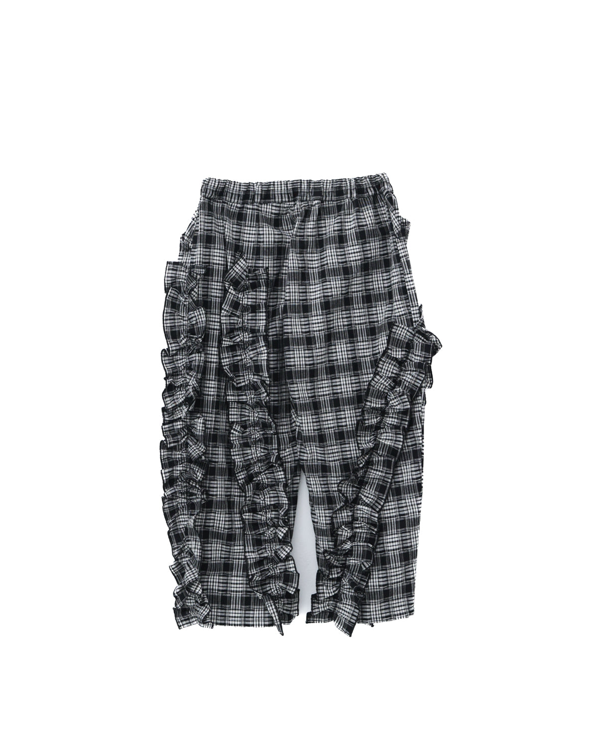 チェックアシメフリルパンツ ladeis  [352-0908-2]