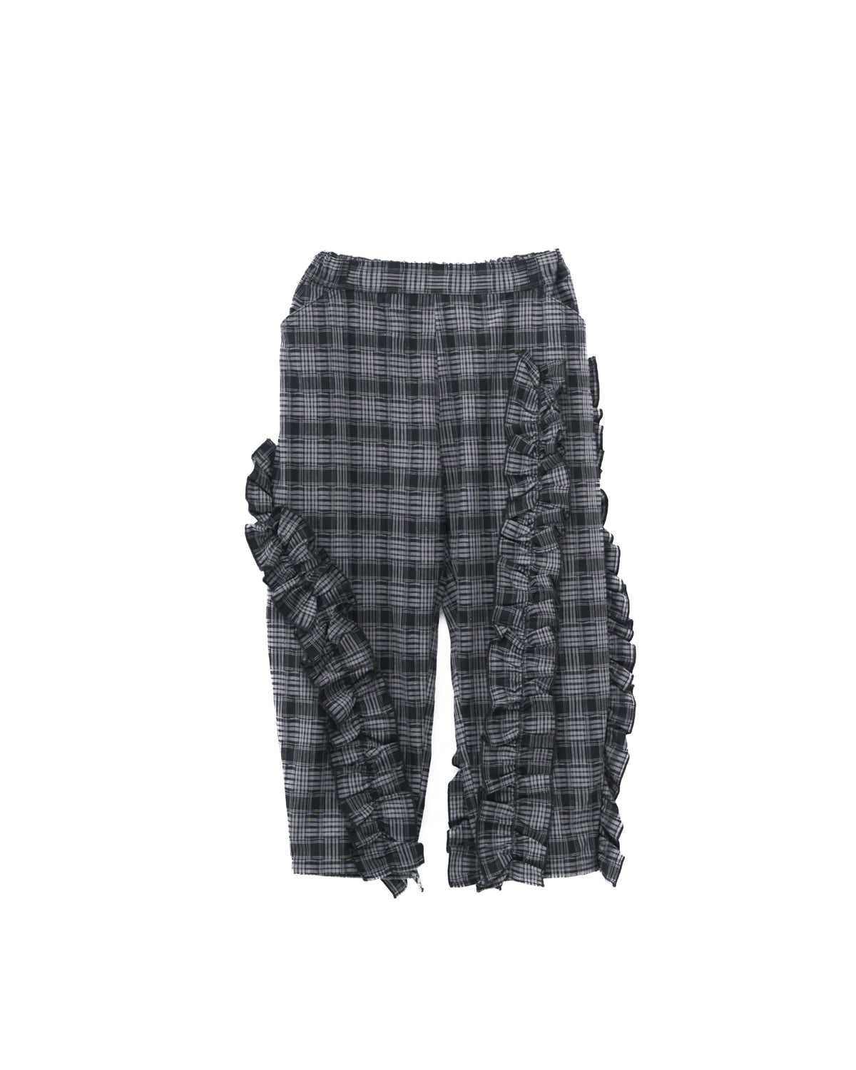 チェックアシメフリルパンツ ladeis  [352-0908-2]