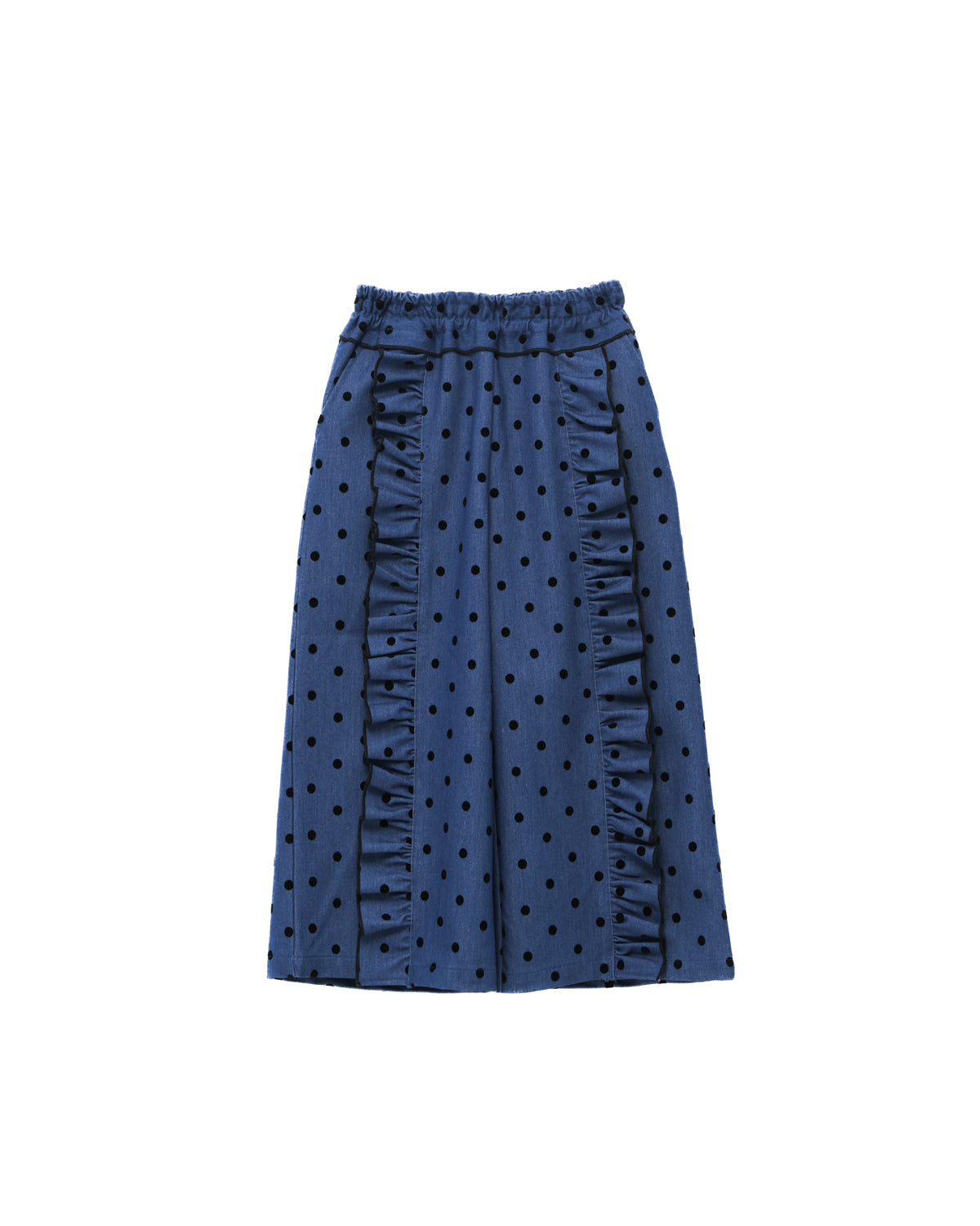フロッキードットフリルワイドパンツ     [352-0903-1]