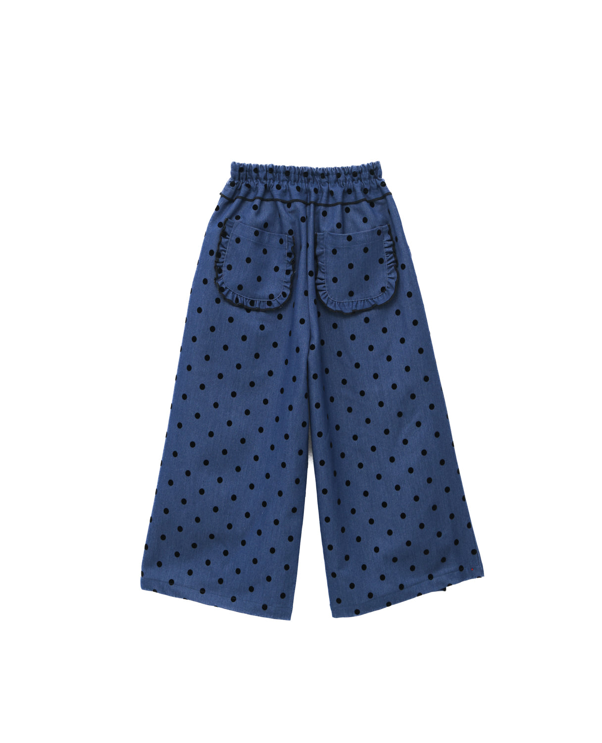 フロッキードットフリルワイドパンツ     [352-0903-1]