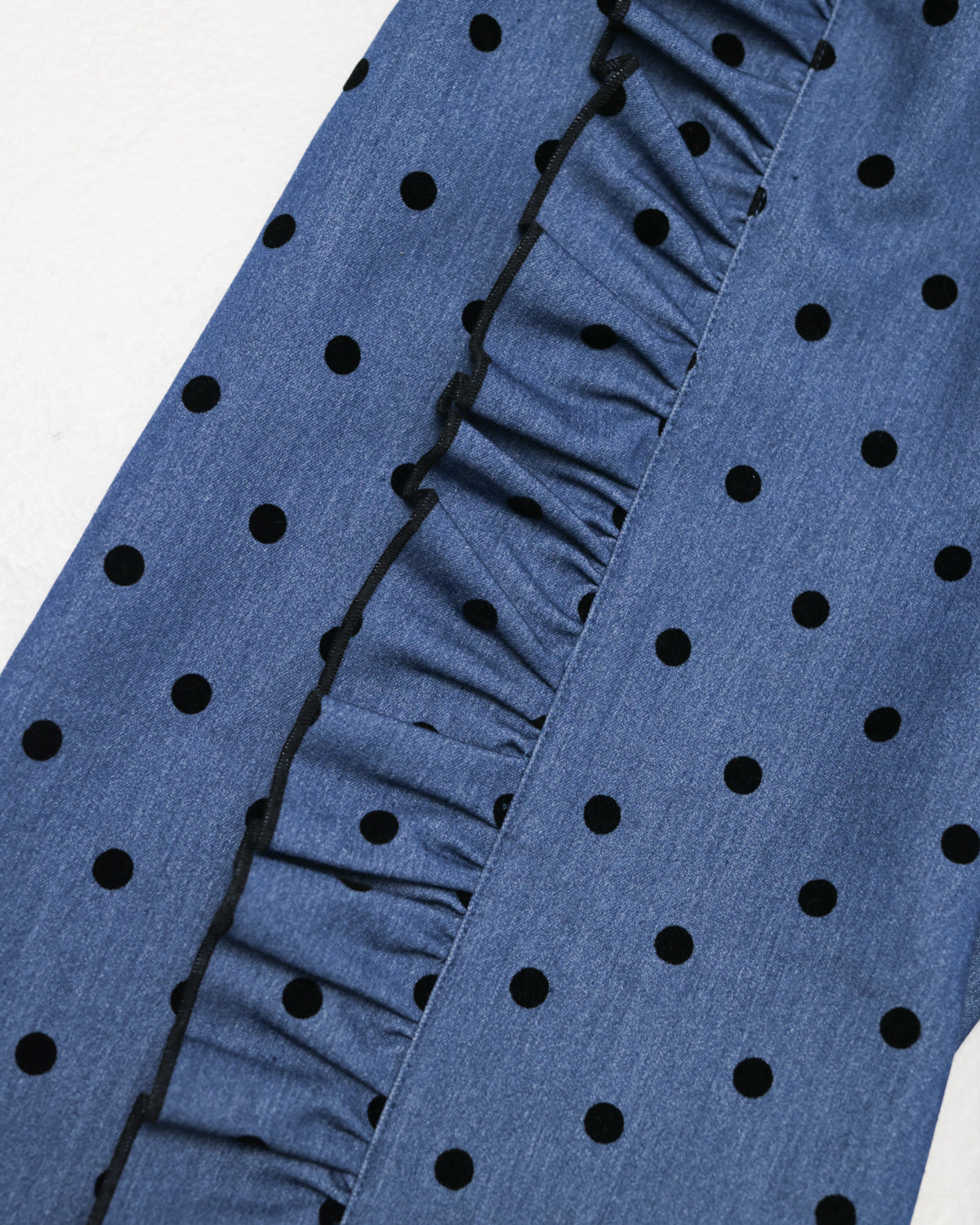 フロッキードットフリルワイドパンツ     [352-0903-1]