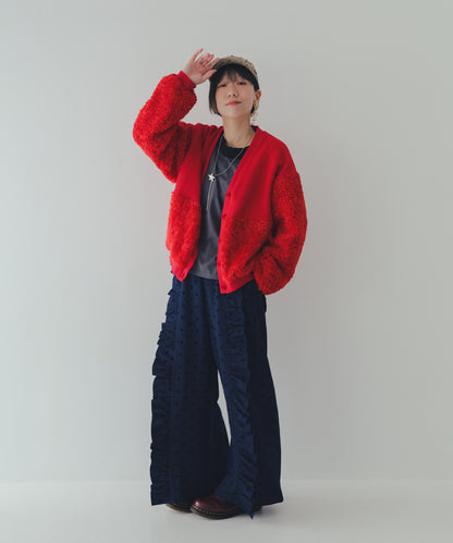 もこもこニットカーディガン  ladies   [352-0505-2]