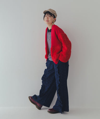 もこもこニットカーディガン  ladies   [352-0505-2]