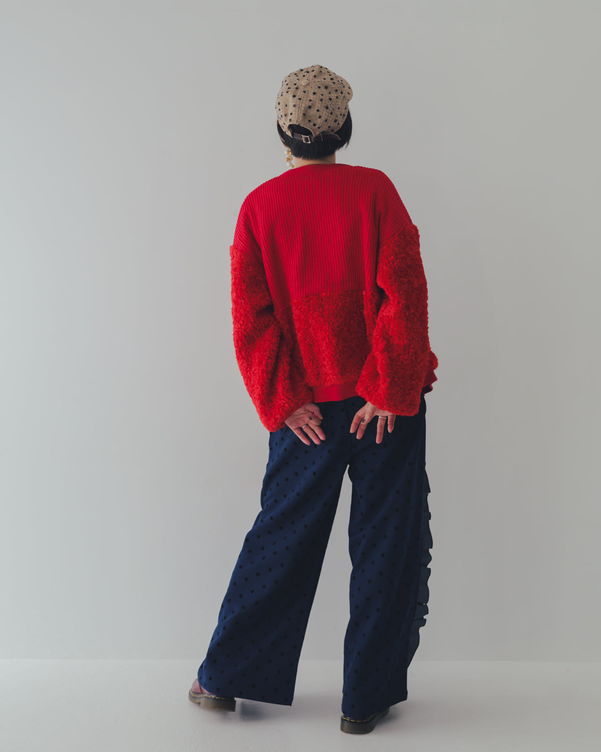 もこもこニットカーディガン  ladies   [352-0505-2]