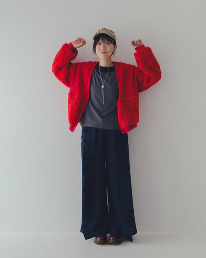 もこもこニットカーディガン  ladies   [352-0505-2]