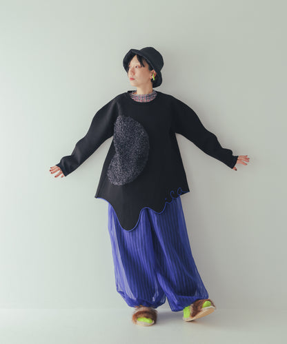 シアーストライプバルーンパンツ ladies    [352-0906-2]