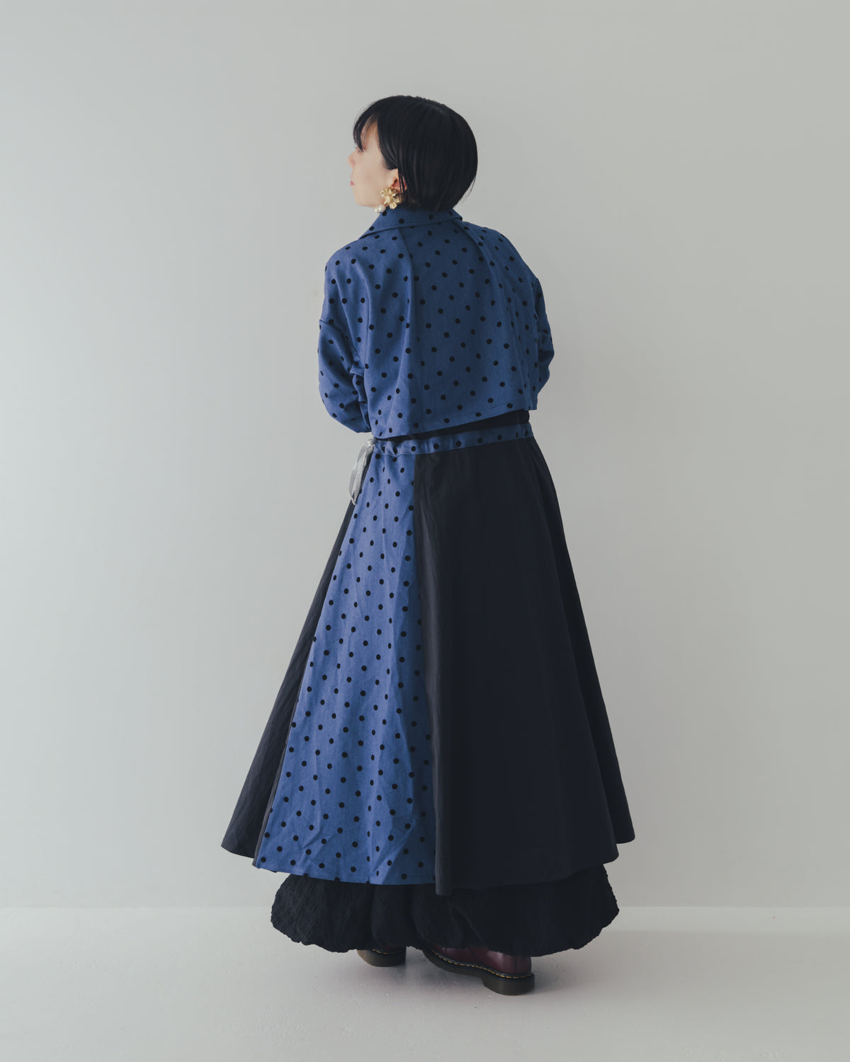 フロッキードットzipperジャケットワンピース  ladies  [352-0102-2]