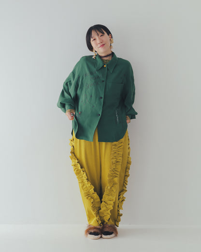 コーデュロイアシメフリルパンツ ladies   [352-0909-2]