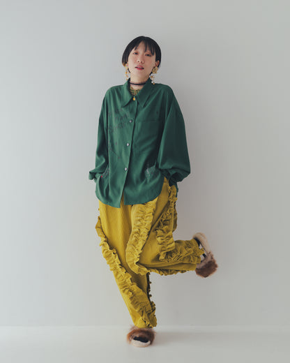 コーデュロイアシメフリルパンツ ladies   [352-0909-2]