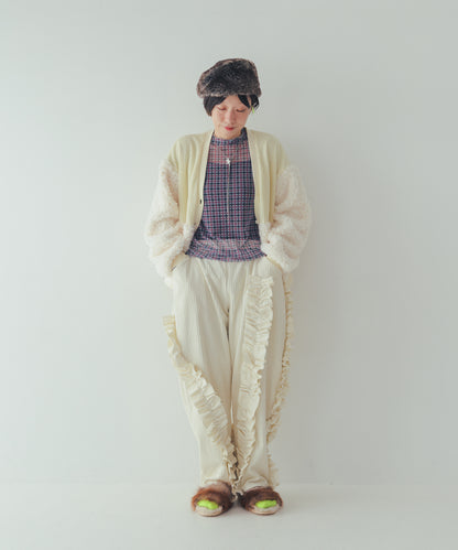 チェック柄シアーカットソー  ladies  [352-1401-2]