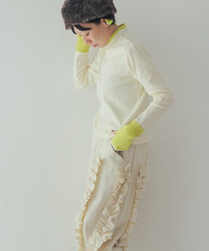 配色フィンガーハイネックtee  ladies   [352-1403-2]