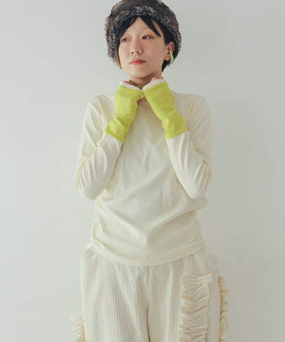 配色フィンガーハイネックtee  ladies   [352-1403-2]