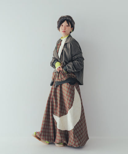チェックmoonシャギーバルーンスカート ladies  [352-1101-2]