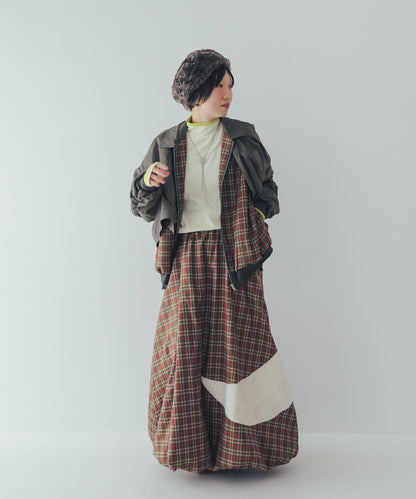 チェックmoonシャギーバルーンスカート ladies  [352-1101-2]