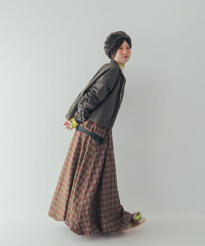 チェックmoonシャギーバルーンスカート ladies  [352-1101-2]