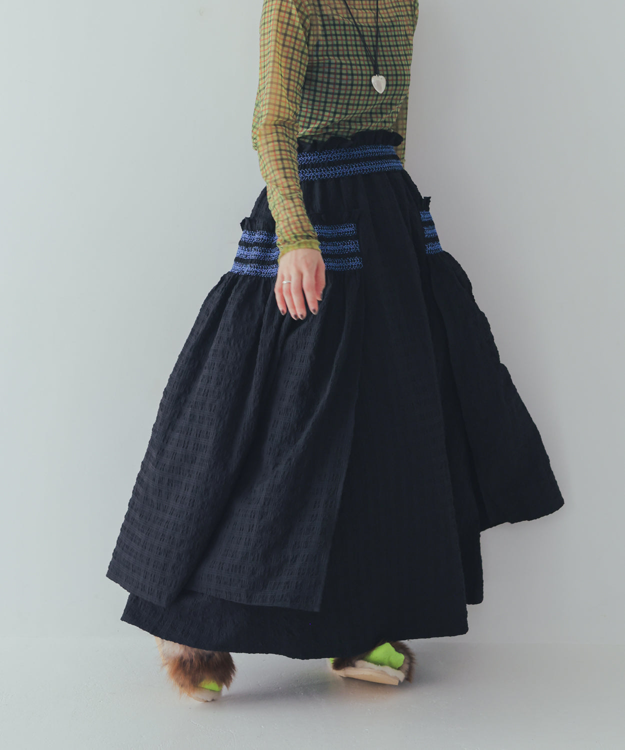 シャーリングデザインスカート ladies [352-1104-2]