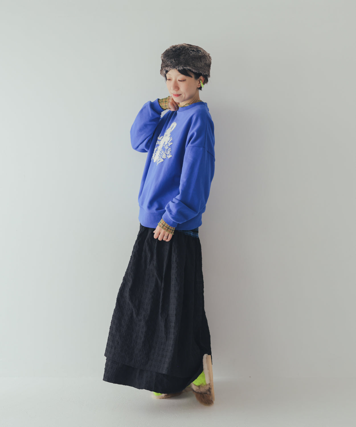 シャーリングデザインスカート ladies [352-1104-2]