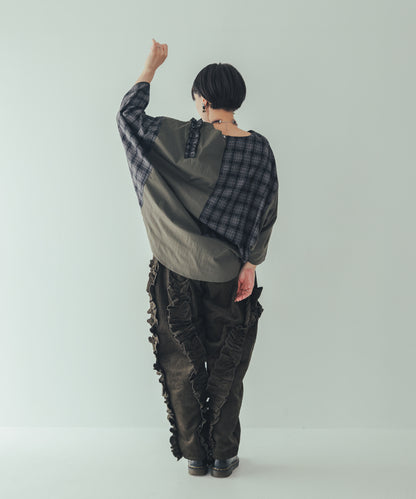 コーデュロイアシメフリルパンツ ladies   [352-0909-2]