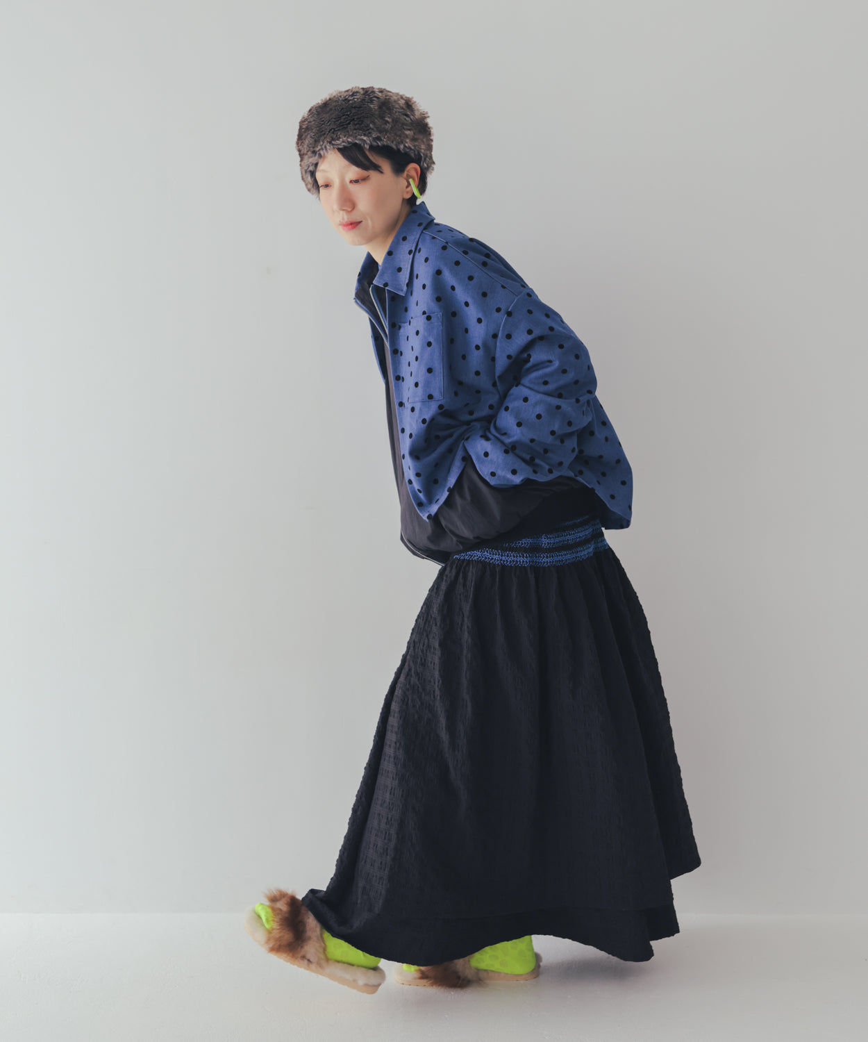 シャーリングデザインスカート ladies [352-1104-2]