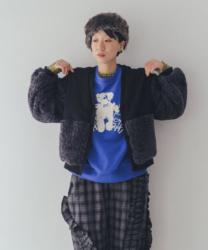 もこもこニットカーディガン  ladies   [352-0505-2]